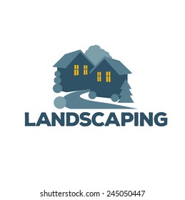 Landscaping icon. EPS 10 vector stock illustration
