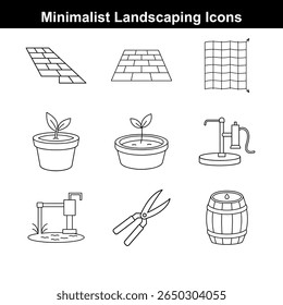 Landscaping Icons Clean Minimal Style