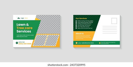 landscaping lawn care postcard, best lawn care Service postcard template, cleaning lawn mowing garden and landscaping mow grass cutting postcard or eddm, every door direct mail design template