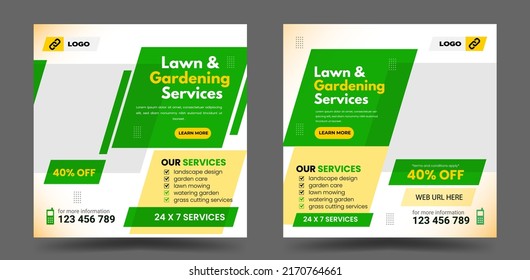 Landscaping And Lawn Care Social Media Post Design