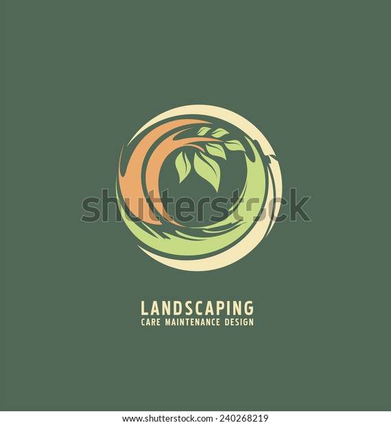 Landscaping Logo Design Konzept Abstrakte Illustration Stock Vektorgrafik Lizenzfrei