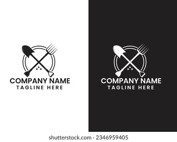landscaping logo design. Landscaping equipment vector art. Garden clean. Natural. Agricultural. Business. Gardening. Lawn care