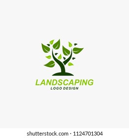 Landscaping logo design vector. Natural logo design.