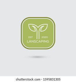 landscaping logo for lawn or plantation business, green gardening