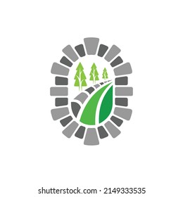 landscaping logo with oval concept