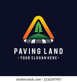 landscaping logo with triangle concept