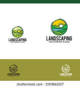landscaping Vector Logo Design Template