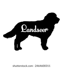 Landseer Dog silhouette dog breeds logo dog monogram vector