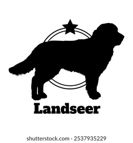 Landseer. dog silhouette,  dog, dog breeds, logo, vector, silhouette, logo design, animal, illustration, icon, sign, design, black,  symbol, pet