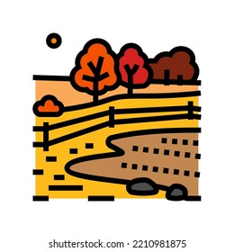 landskape red orange autumn color icon vector. landskape red orange autumn sign. isolated symbol illustration