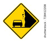 Landslide, Caution falling rocks Sign