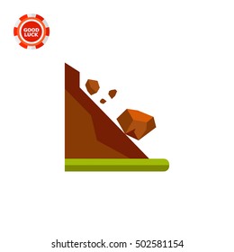 Landslide Concept And Rolling Stones Icon