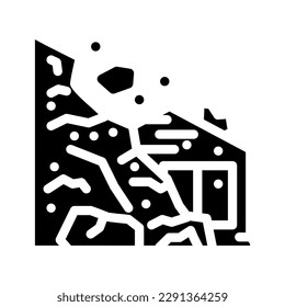 landslide disaster glyph icon vector. landslide disaster sign. isolated symbol illustration