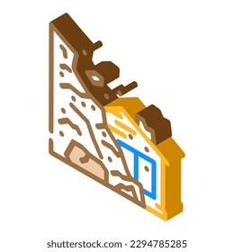 landslide disaster isometric icon vector. landslide disaster sign. isolated symbol illustration