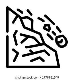landslide disaster line icon vector. landslide disaster sign. isolated contour symbol black illustration