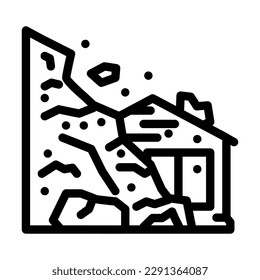 landslide disaster line icon vector. landslide disaster sign. isolated contour symbol black illustration