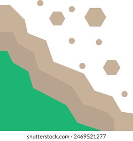 Landslide Earthquake Risk Icon Vector Flat Illustration