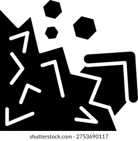 Landslide Glyph Icon Vector Design