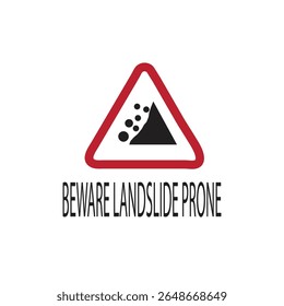 SINAL DE PERIGO DE DESLIZAMENTO DE TERRAS VETOR ILUSTRAÇÃO DE UM SINAL AVISANDO OS UTENTES DA ESTRADA DO RISCO DE DESLIZAMENTO DE TERRAS