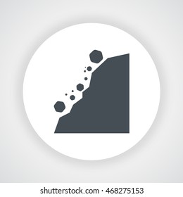 Landslide icon circle vector on  white background