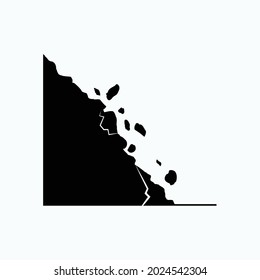 
Landslide Icon. A Nature Disaster Symbol  - Vector.