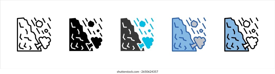 Ilustração de vários estilos do pacote de ícones do Landslide