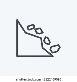 Landslide Icon in trendy line style isolated on soft blue background
