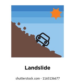 Landslide icon vector isolated on white background, Landslide transparent sign , disaster symbols
