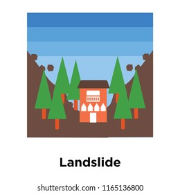 Landslide icon vector isolated on white background, Landslide transparent sign , disaster symbols