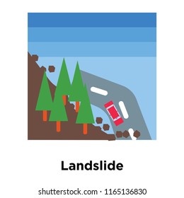 Landslide icon vector isolated on white background, Landslide transparent sign , disaster symbols