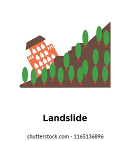 Landslide icon vector isolated on white background, Landslide transparent sign , disaster symbols
