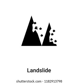 Landslide icon vector isolated on white background, logo concept of Landslide sign on transparent background, filled black symbol