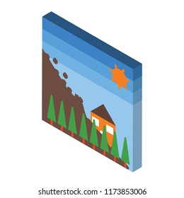 Landslide isometric left top view 3D icon