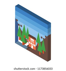 Landslide isometric left top view 3D icon