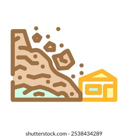 landslide natural phenomena color icon vector. landslide natural phenomena sign. isolated symbol illustration