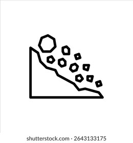 Ícone do contorno do deslizamento. ilustração da linha preta do deslizamento.