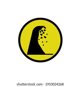 landslide prone area. landslide sign isolated on white background. illustration vector