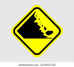 Landslide Prone Area Sign Vector