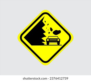 Landslide Prone Area Sign Vector