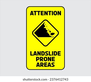 Landslide Prone Area Sign Vector