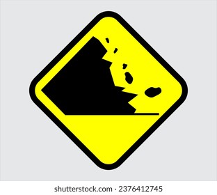 Landslide Prone Area Sign Vector