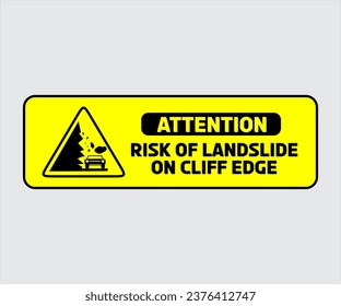 Landslide Prone Area Sign Vector