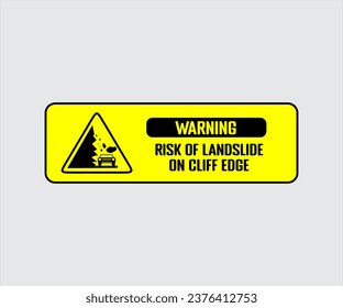 Landslide Prone Area Sign Vector