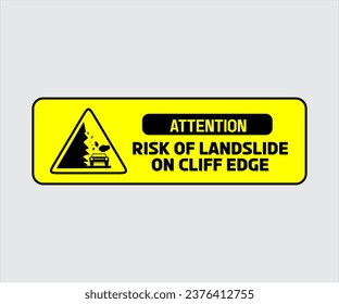 Landslide Prone Area Sign Vector