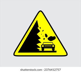 Landslide Prone Area Sign Vector