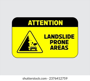 Landslide Prone Area Sign Vector