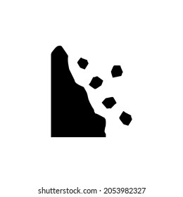 Landslide, stones, slope icon in Safety set