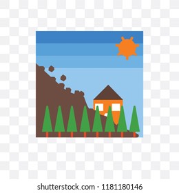 Landslide vector icon isolated on transparent background, Landslide logo concept