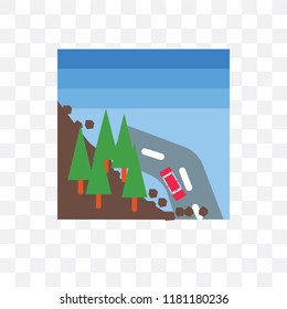 Landslide vector icon isolated on transparent background, Landslide logo concept