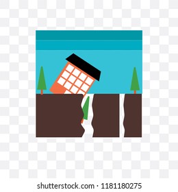 Landslide vector icon isolated on transparent background, Landslide logo concept